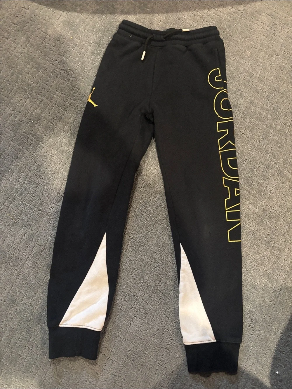 Jordan Men's Black Hoodie with Gold Logo Print